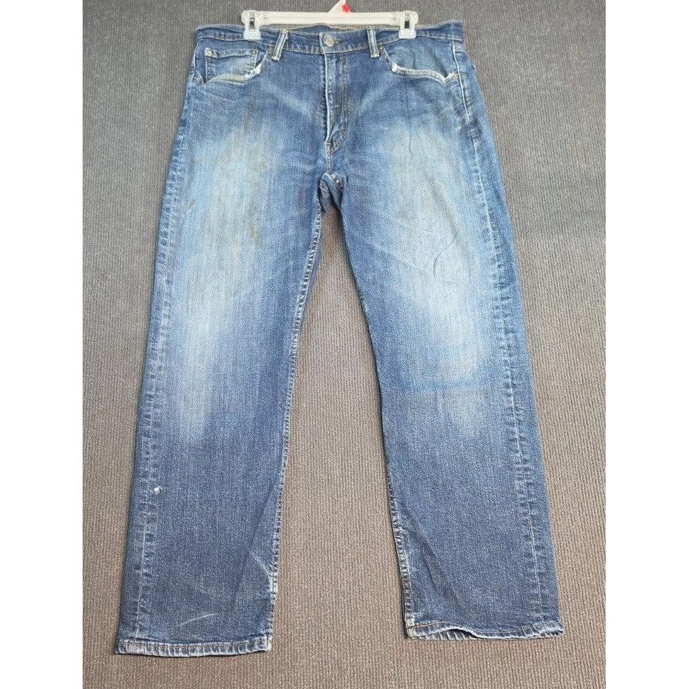 Levi's 505 Jeans Mens 36 x30 Regular Fit Straight Leg Zip Fly Blue Denim
